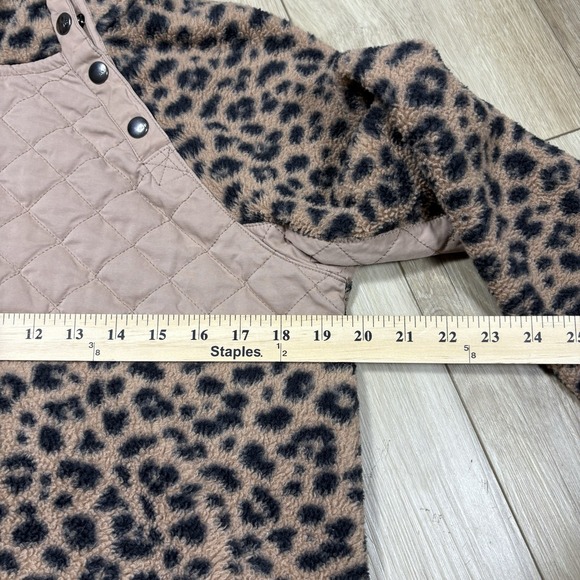Abercrombie & Fitch Women's Asymmetrical Snap Fleece-LEOPARD PRINT Medium M - Picture 3 of 7